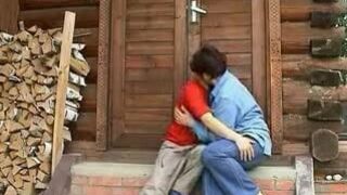 Amateur Russian mature mother and boy