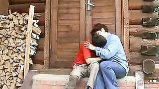 Amateur Russian mature mother and boy