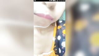 indian girl grabbing her tits hard on live