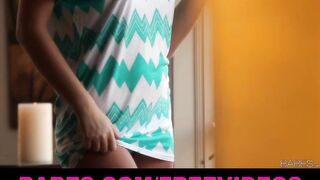 Cute blonde teen masturbates while on the phone with her man