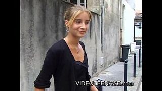 18 years old blonde teen first casting