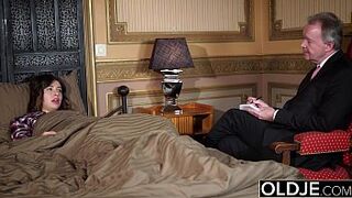 Old man fucks young babe teen pussy sex in old young porn
