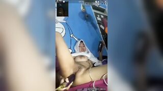 Hijab Indonesian Girl Play With Eggplant 2