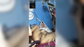 Hijab Indonesian Girl Play With Eggplant 2