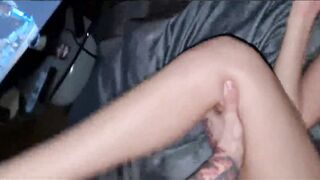 Fucking with a step-sister while the Game of Thrones is running. Pussy Creampie