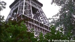 Eiffel Tower extreme public sex threesome in Paris France