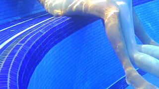 peeping underwater on the pool therme sauna spa