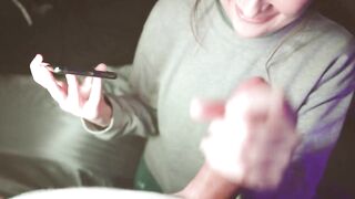 Fucking the mouth of step daughter while she talks to mom on her cell phone. phone.