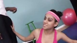 Vanessa Leon handles two black hard cocks
