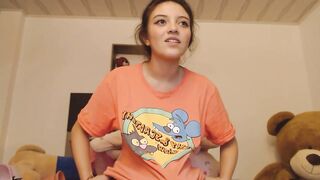 Nerdy girl with slim body and cute face seduces you with her charms
