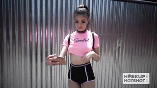 Pretty teen babe Scarlett Bloom gets used up by Bryan Gozzling