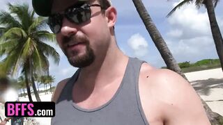 BFFS - Cute Teens Hit The Beach For Lucky Dude They Can Fuck And Cure Their Itch