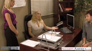 Blondes Kagney Linn Karter and Shawna Lenee fucking in the office