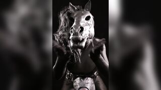 Furry ponyplay horse girl masturbating huge horsecock