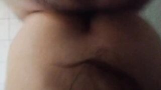Please – I need more semen in my ass (Sex in the bathroom)