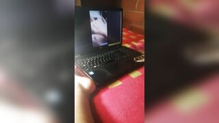 I masturbate seeing myself in a video as they put it on me