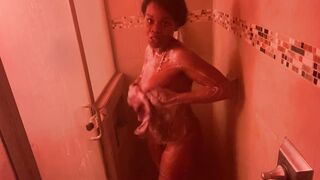 Sexy Dominican teacher taking a shower in school