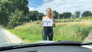 Street Slut lets an unknown Man fuck her hard without Condom