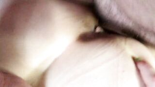 Quick Fuck With Stepsister After School. Cum on Asshole. Close-up.