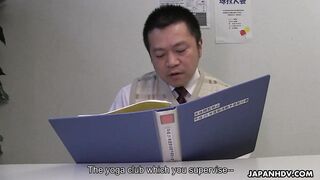 Japanese student, Sayaka Aishiro gives blowjobs to her profe