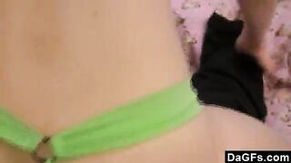 DAGFS - Small Tits Teen Spreads And Gets Filled With Cock