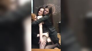 Russian girls playing & kissing