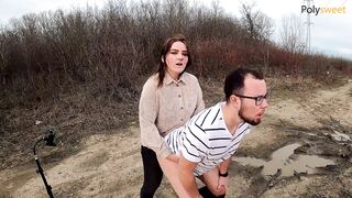 My bitch screamed loudly so she ate her cum) (pegging, femdom)