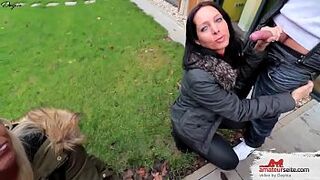 The dirty sperm sluts family celebration double blowjob