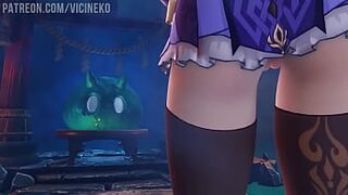 Keqing hunting slime in a different way