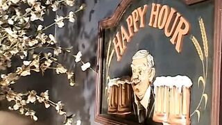 Sexy teen got her pussy pounded by the barkeep – happy hour