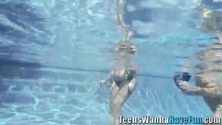 Pool party lesbian teen