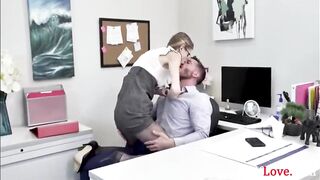 Skinny milf at work