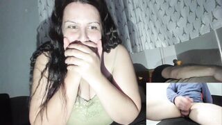 Naughty Wife Watching Random Guy Stroking While Her Husband Rest Next to Her