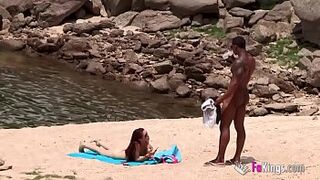 The massive cocked black dude picking up on the nudist beach. So easy, when you're armed with such a blunderbuss.