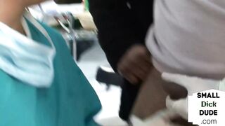 CFNM nurses jerk small black dick