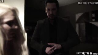 Innocent teen babysitter awakes n sees boss jerks off on her