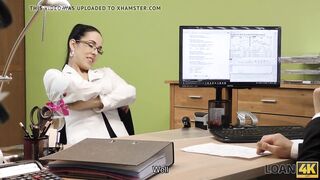LOAN4K. Colleague drills mouth and sissy of new very nice...