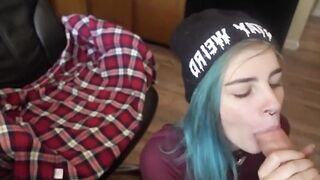 Young girl gets used in the kitchen before class