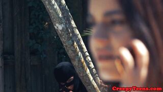 Hardfucked teen bound and drilled by stalker