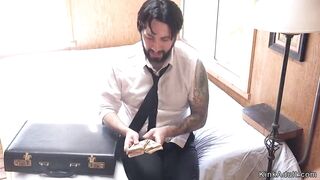 Dude anal fucks wife and neighbor in bondage