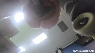 PAWG cutie plays with random dudes hard cock