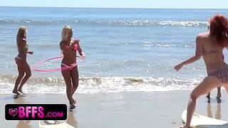 Gorgeous surfer babes fuck with life guard