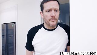 Stepdad walks in on his sexy step daughter exercising - teen porn