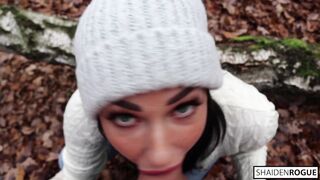 Freckled Teen SUCKS & SWALLOWS in the Woods - Shaiden Rogue