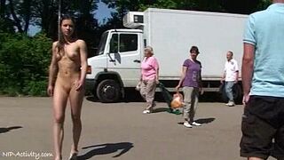 July - Cute German Babe Naked In Public Streets