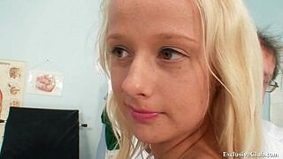Vagina exam of an attractive sexy blonde