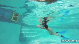 Hot Hungarian naked babe Candy being horny in the pool