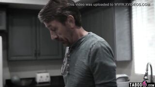 Teen double penetrated by her stepdad and her uncle