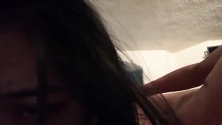 Teen beautiful face while anal fuck