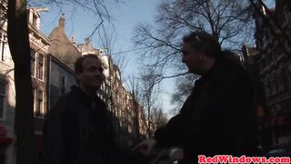 Creampied dutch slut pussyfucked by tourist